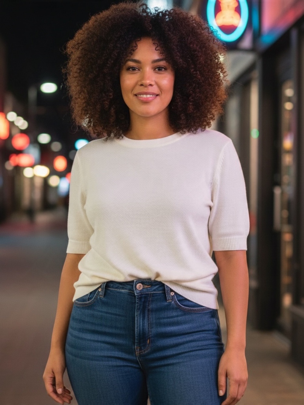 Nordstrom 100% Cashmere Short Sleeve Sweater Top - Cream - Size XXL